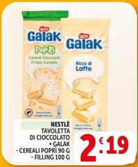 Nestlè - Tavoletta Di Cioccolato Galak/ Cereali Poprì
