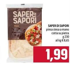 Saper di sapori - Pinsa Stesa A Mano Cotta Su Pietra