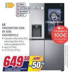 LG - Frigorifero Side By Side GSXV80PZLE