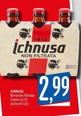 Ichnusa - Birra Non Filtrata 3 Bott Xcd 33