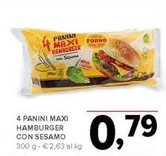 Maxi - 4 Panini  Hamburger Con Sesamo