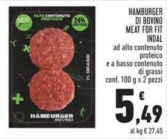 Indal - Hamburger Di Bovino Meat For Fit