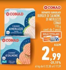 Conad - Burger Di Salmone, Di Merluzzo