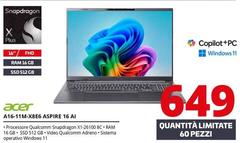 Acer - A16-11M-X8E6 Aspire 16 Ai