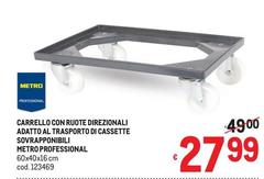 Carrello Con Ruote Direzionali Adatto Al Trasporto Di Cassette Sovrapponibile!