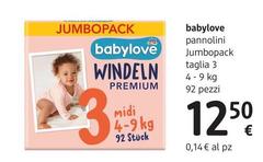 Babylove - Pannolini Jumbopack Taglia 3 4 - 9 Kg 92 Pezzi