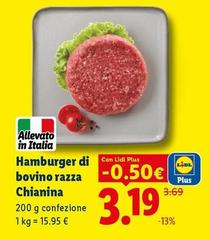 Hamburger Di Bovino Razza Chianina