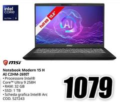 Msi - Notebook Modern 15 H Ai C2hm-269lt