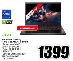 Acer - Notebook Gaming Nitro V 15 ANVI5-52-92F1/
