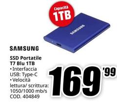 Samsung - Ssd Portatile T7 Blu 1tb