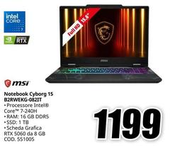 Msi - Notebook Cyborg 15 B2RWEKKG-082IT