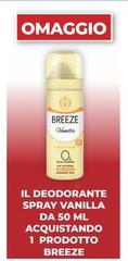 Breeze - Il Deodorante Spray Vanilla Da 50 Ml Acquistando 1 Prodotto