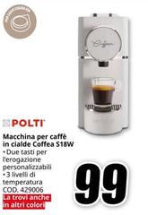 Polti - Macchina Per Caffè In Cialde Coffee S18W