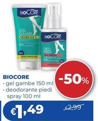 Biocore - Gel Gambe Deodorante Piedi Spray