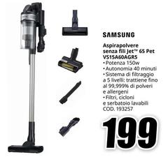Samsung - Aspirapolvere Senza Fili JetTM 65 Pet VS15A60AGR5