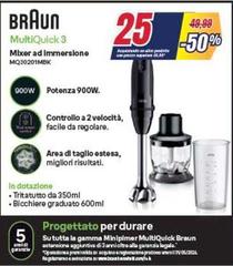 Braun - Multiquick 3 Mixer Ad Immersione MQ3201MBK