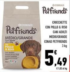 Conad - Crocchette Con Pollo & Riso Cani Adulti Medio/Grande Petfriends