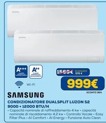 Samsung - Condizionatore Dualsplit Luzon S2 900 + 1200 Btu/H