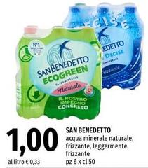 San Benedetto - Acqua Minerale Naturale, Frizzante, Leggermente Frizzante
