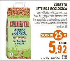 Cubetto Lettiera Ecologica