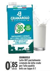 Granarolo - Latte UHT Parzialmente Scremato Da Latte Crudo Per L'Alta Qualità Brik Con Tappo