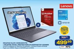 Lenovo - Ideapad Slim 3 83K100V7IX + Mcaffee Total Protection 10 Dispositivi Ce0062