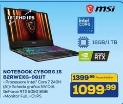 Msi - Notebook Cyborg 15 B2RWEKKG-0811T
