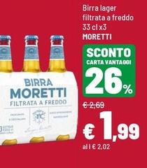 Moretti - Birra Lager Filtrata A Freddo