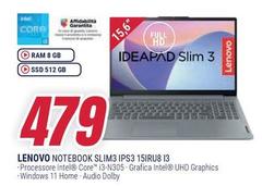 Lenovo - Notebook Slim3 IPS3 15IRU8 I3