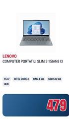 Lenovo - Computer Portatili Slim 3 15ian8 13