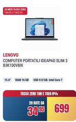 Lenovo - Compuster Portatili Ideapad Slim 3 83K100V8IX