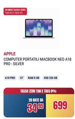 Apple - Computer Portatili Macbook Neo A18 Pro-Silver