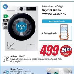 Samsung - Crystal Clean WW10FG5U34AE