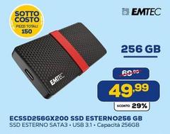 Emtec - ECSSD256GX200 SSD Esterno256 GB