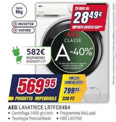 Aeg - Lavatrice LR7FG84B4