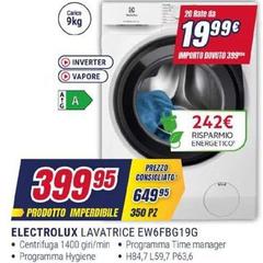Electrolux - EW6FBG19G Lavatrice 9kg, EW6FBB70