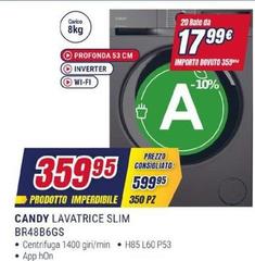 Candy - Lavatrice Slim BR48B6GS
