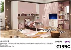 Flamingo Camereteta Composizione Come Foto Esclusio Materasso E Accessori