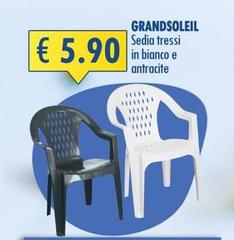 Gran Soleil - Sedia Tressi In Bianco E Antracite