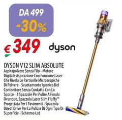Dyson - V12 Slim Absolute Aspirapolvere senza filo Ultra HD Laser 2 DD, Aspirapolvere Senza Filo-Motore