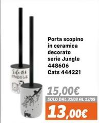 Jungle - Porta Scopino In Ceramica Decorato Serie  448606 Cats 444221
