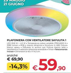 Plafoniera Con Ventilatore Sayulita 1