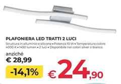 Plafoniera Led Tratti 2 Luci