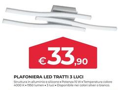 Plafoniera Led Tratti 3 Luci
