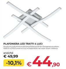 Plafoniera Led Tratti 4 Luci