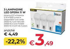 Nova Line - 3 Lampadine Led Sfera 11 W