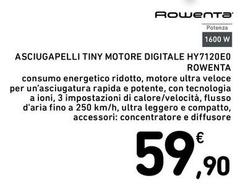 Rowenta - Asciugapelli Tiny Motore Digitale Hy7120e0