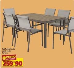 Set Tavolo Garda  Con 6 Sedie Tortora