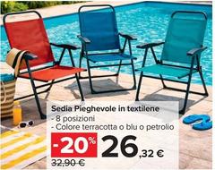 Blu - Sedia Pieghevole In Textilene