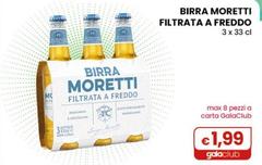 Moretti - Birra Filtrata A Freddo 3 X 33 Cl